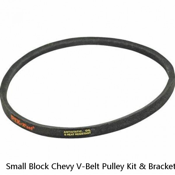 Small Block Chevy V-Belt Pulley Kit & Brackets SBC 283-400 Long Water Pump LWP 2